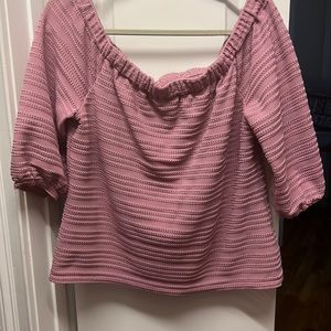 White House Black Market rose off the shoulder top. Size large